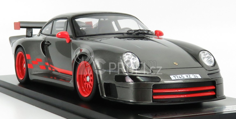 Kess-model Porsche 911 993 Gt1 Almeras 1993 1:18 Grey Met Red