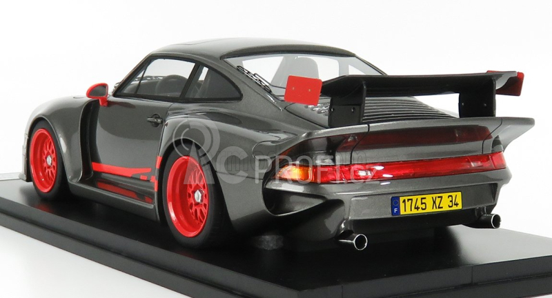 Kess-model Porsche 911 993 Gt1 Almeras 1993 1:18 Grey Met Red