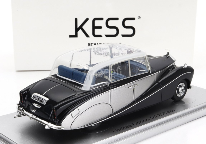 Kess-model Rolls royce Silver Wraith Perspex Top Saloon 1956 - Ex Nubar Gulbenkian 1:43 Modrá Stříbrná
