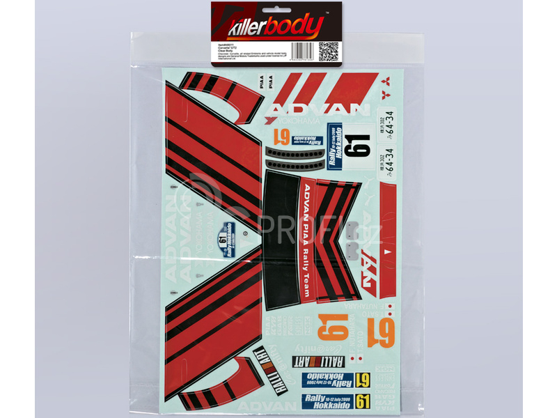 Killerbody samolepky: Lancer EVO X 1:10