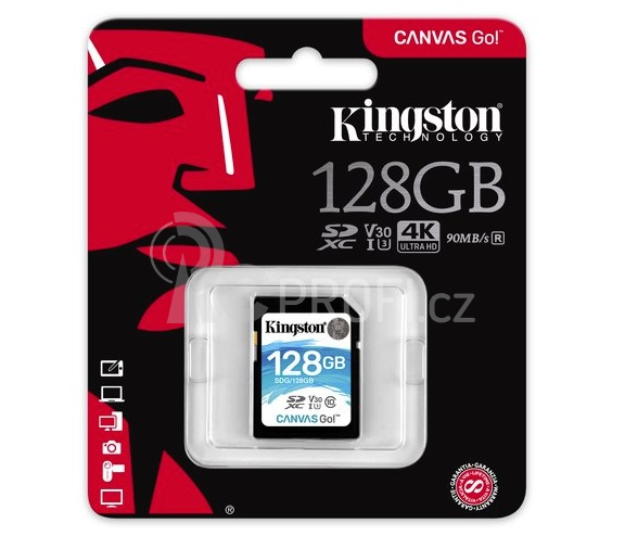 Kingston 128GB SDXC Canvas Go (90R/45W)