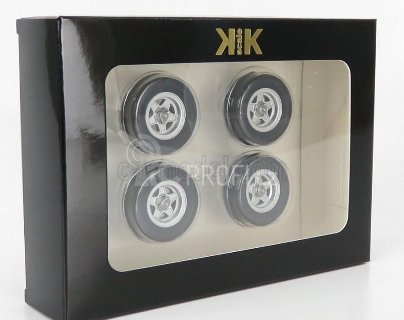 Kk-scale Accessories 4x  Cromodora Wheel And Tyre Set 1969 Ferrari 365 Gtb Daytona 1:18 Black