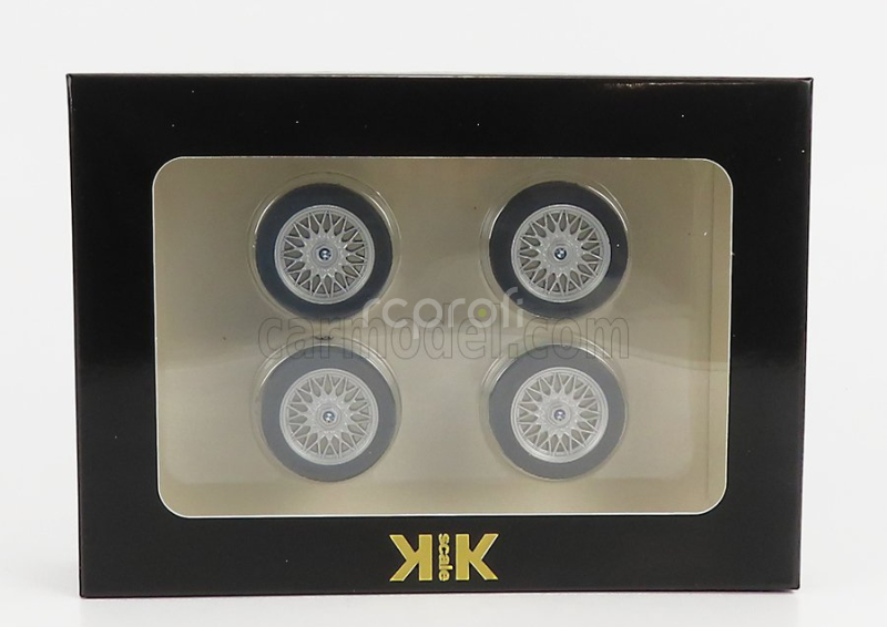 Kk-scale Accessories 4x  Wheels And Rims Set 16' For Bmw 3-series Alpina B6 3.5 (e30) 1988 1:18 Black