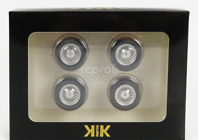 Kk-scale Accessories 4x  Wheels And Rims Set 17' For Bmw 3-series Alpina (e30) 1988 1:18 Černá Stříbrná
