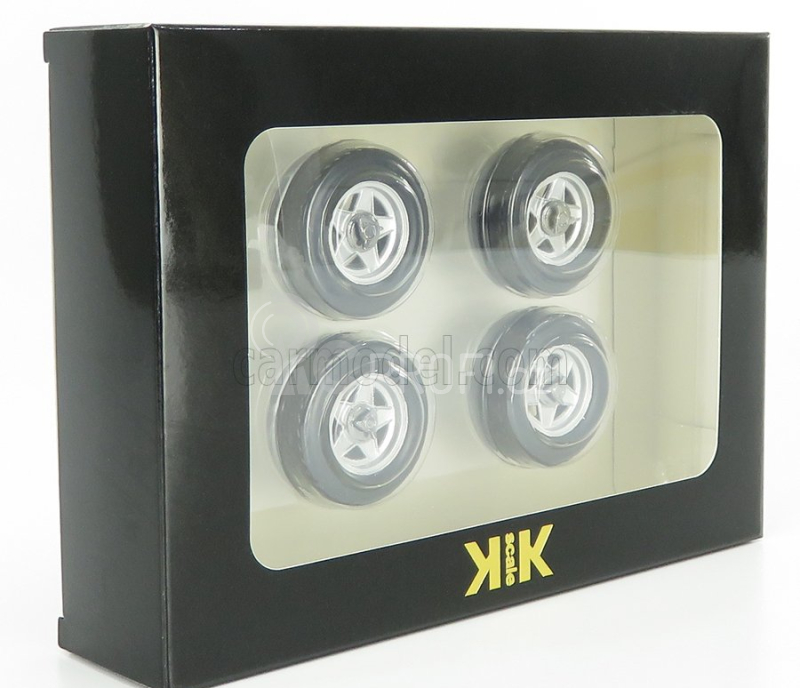 Kk-scale Accessories Ferrari 512bb -365gt4/bb - 4x Wheels And Tyre Set 1973 1:18 Black