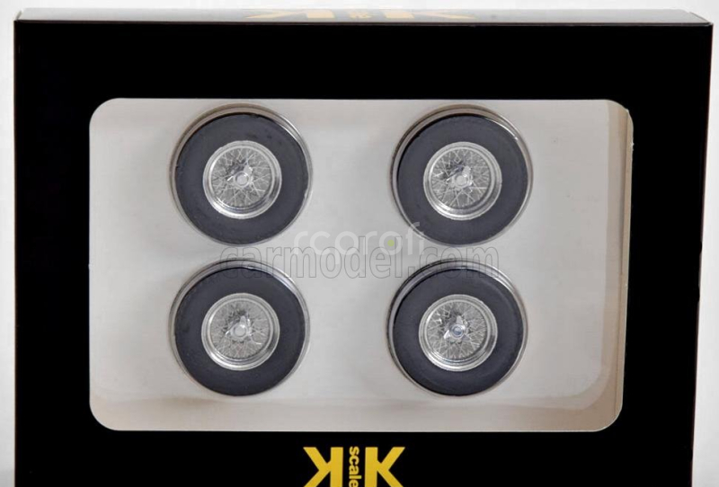Kk-scale Accessories Set 4x Complete Wheels - Set 4x Cerchi A Raggi 1:18 Černý Chrom
