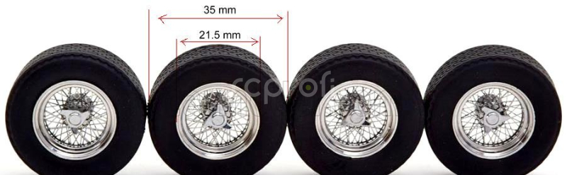 Kk-scale Accessories Set 4x Complete Wheels - Set 4x Cerchi A Raggi 1:18 Černý Chrom
