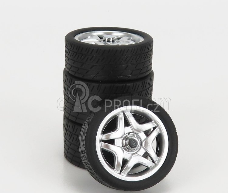 Kk-scale Accessories Set 4x Wheels And Rims For Ferrari F50 1995 1:18 Stříbrná Černá