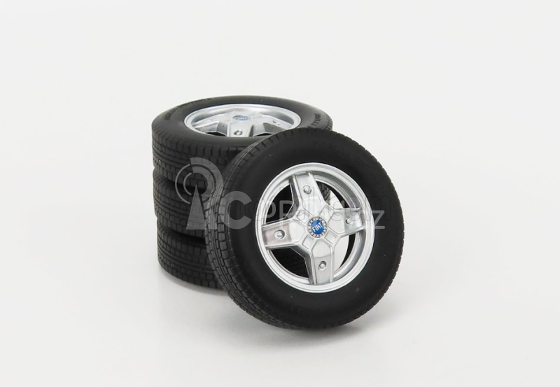 Kk-scale Accessories Set 4x Wheels And Rims For Fiat 500 Abarth 1968 1:12 Černá Stříbrná