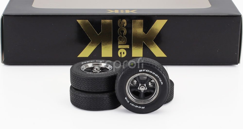 Kk-scale Accessories Set 4x Wheels And Rims For Ford Mustang Billit 1968 1:18 Černý Chrom