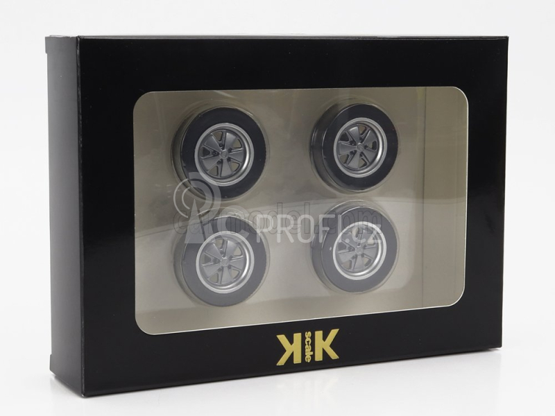 Kk-scale Accessories Set 4x Wheels And Rims For Porsche 911 Carrera Clubsport 1:18 Grey Met