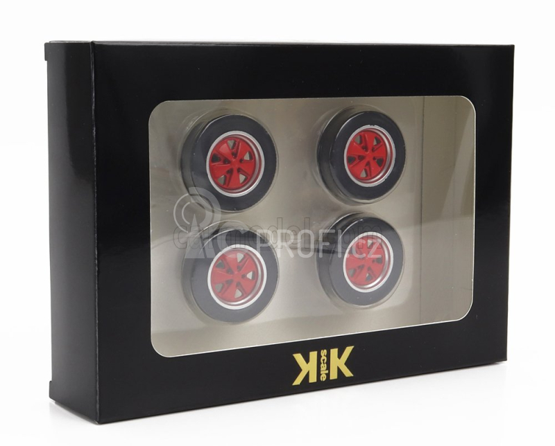 Kk-scale Accessories Set 4x Wheels And Rims For Porsche 911 Carrera Clubsport 1:18 Red