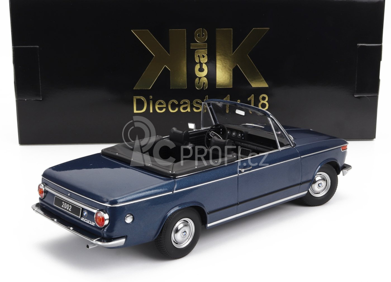 Kk-scale BMW 2002 Cabriolet 1968 - With Removable Soft-top 1:18 Blue Met