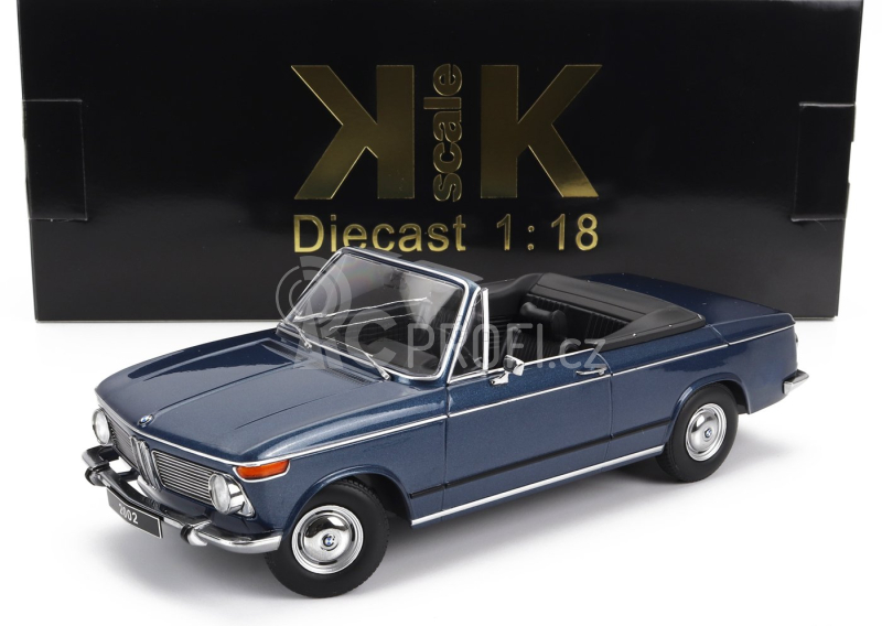 Kk-scale BMW 2002 Cabriolet 1968 - With Removable Soft-top 1:18 Blue Met