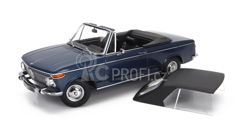 Kk-scale BMW 2002 Cabriolet 1968 - With Removable Soft-top 1:18 Blue Met