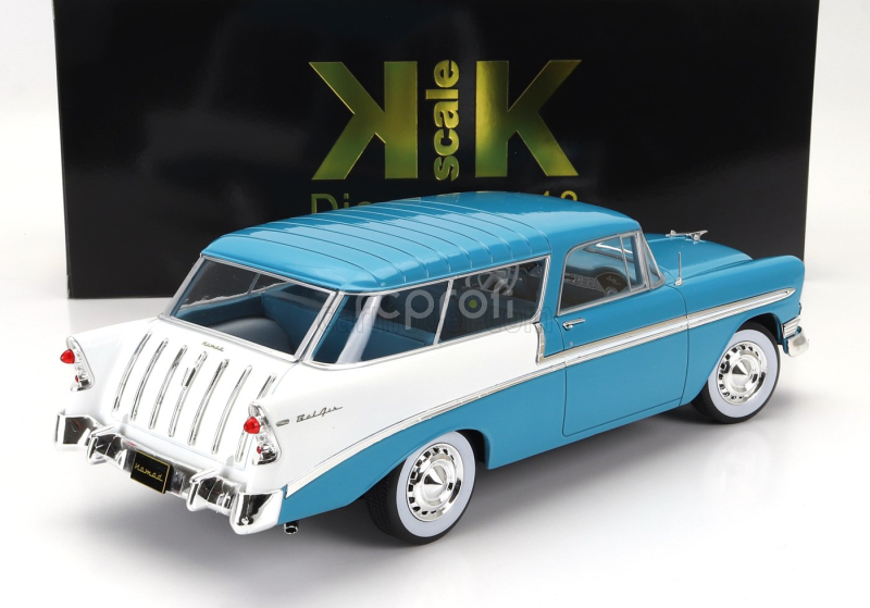Kk-scale Chevrolet Bel Air Nomad Sw Station Wagon 1956 1:18 Tyrkysově Bílá
