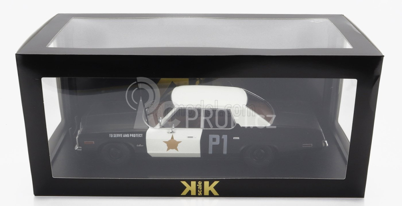 Kk-scale Dodge Monaco Bluesmobile 1974 - Look-a-like 1:18 Černá Bílá