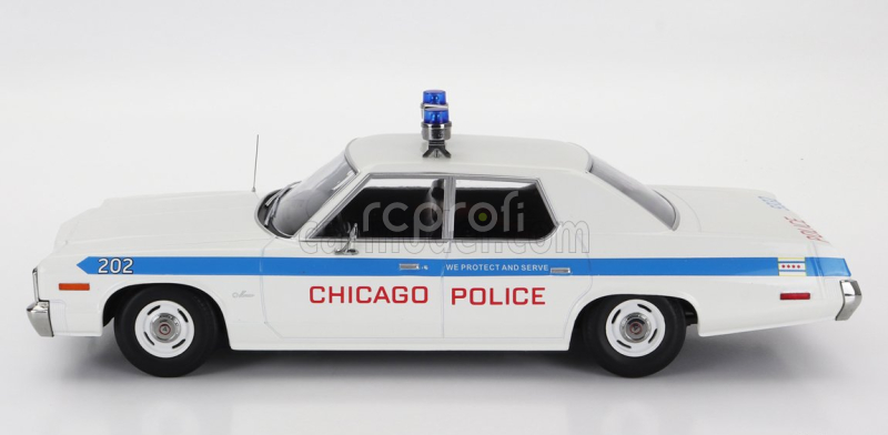 Kk-scale Dodge Monaco Chicago Police 1974 1:18 Bílá Světle Modrá