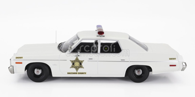 Kk-scale Dodge Monaco Hazzard County Police 1974 - Look-a-like 1:18 Bílá