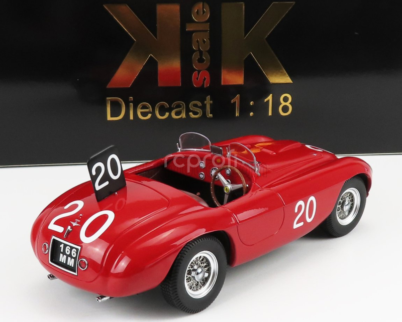 Kk-scale Ferrari 166mm 2.0l V12 N 20 Winner Spa Francorchamps 1949 L.chinetti - J.lucas 1:18 Red