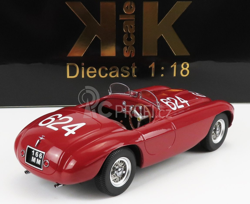 Kk-scale Ferrari 166mm 2.0l V12 Spider N 624 1:18, červená