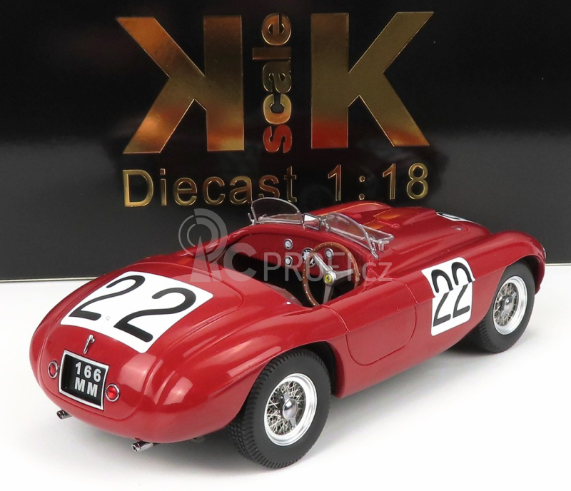 Kk-scale Ferrari 166mm Barchetta 2.0l V12 Spider Team N 22 1:18, červená