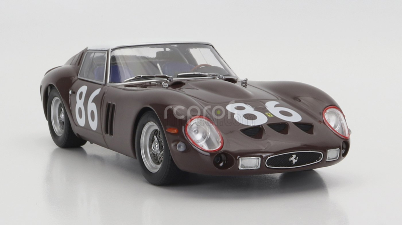 Kk-scale Ferrari 250 Gto Coupe N 86 4th Targa Florio 1962 P.ferraro - G.scarlatti 1:18 Hnědá Bílá
