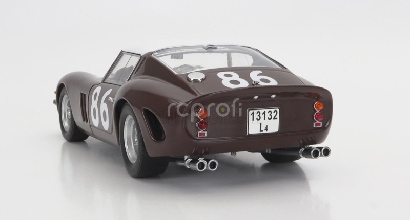 Kk-scale Ferrari 250 Gto Coupe N 86 4th Targa Florio 1962 P.ferraro - G.scarlatti 1:18 Hnědá Bílá