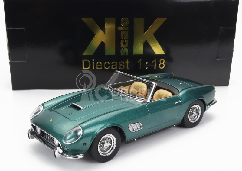 Kk-scale Ferrari 250gt California Spider With Hard-top 1960 1:18 Zelená Se Stříbrnou