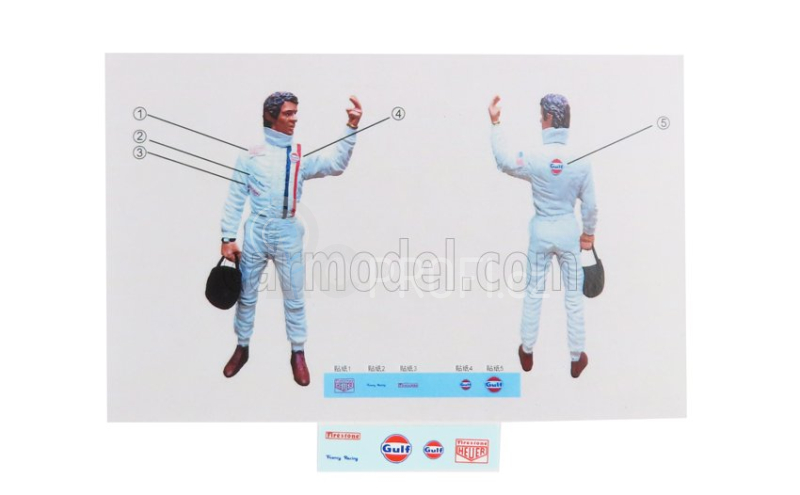 Kk-scale Figures Steve With Separate Decals 1:18 Bílá Červená Modrá