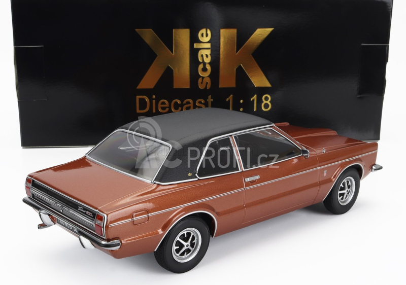 Kk-scale Ford england Taunus Gxl With Vinyl Roof 1971 1:18 Měděná Matná Černá