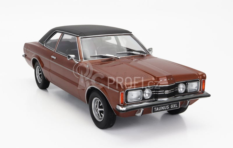 Kk-scale Ford england Taunus Gxl With Vinyl Roof 1971 1:18 Měděná Matná Černá