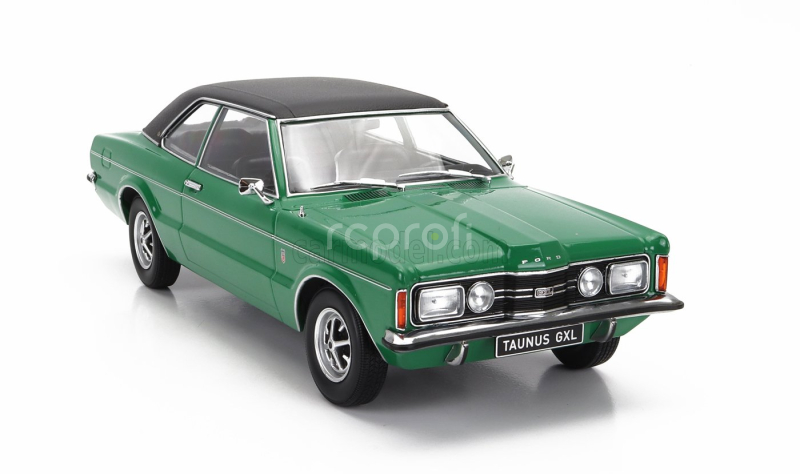 Kk-scale Ford england Taunus Gxl With Vinyl Roof 1971 1:18 Zelená Matná Černá