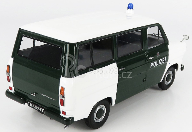 Kk-scale Ford england Transit Mki Minibus Hamburg Polizei 1965 1:18 Bílá Zelená