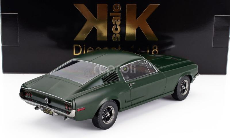 Kk-scale Ford usa Mustang Fastback - Bullit Movie Edition 1968 1:18 Plochá Zelená