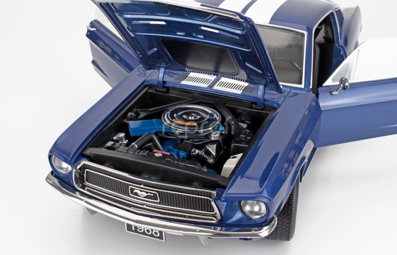 Kk-scale Ford usa Mustang Gt Fastback Coupe 1968 1:12 Modrá Bílá