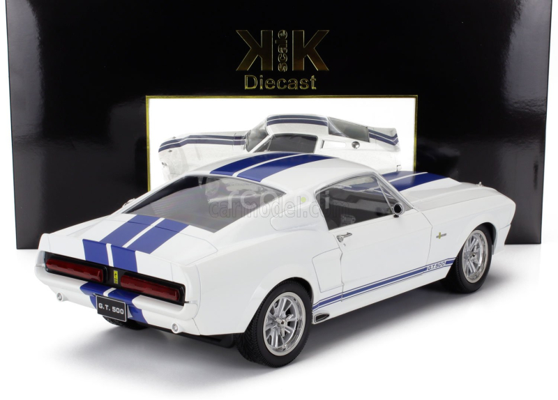 Kk-scale Ford usa Mustang Shelby Gt500 Eleanor Coupe 1967 1:12 Bílá Modrá