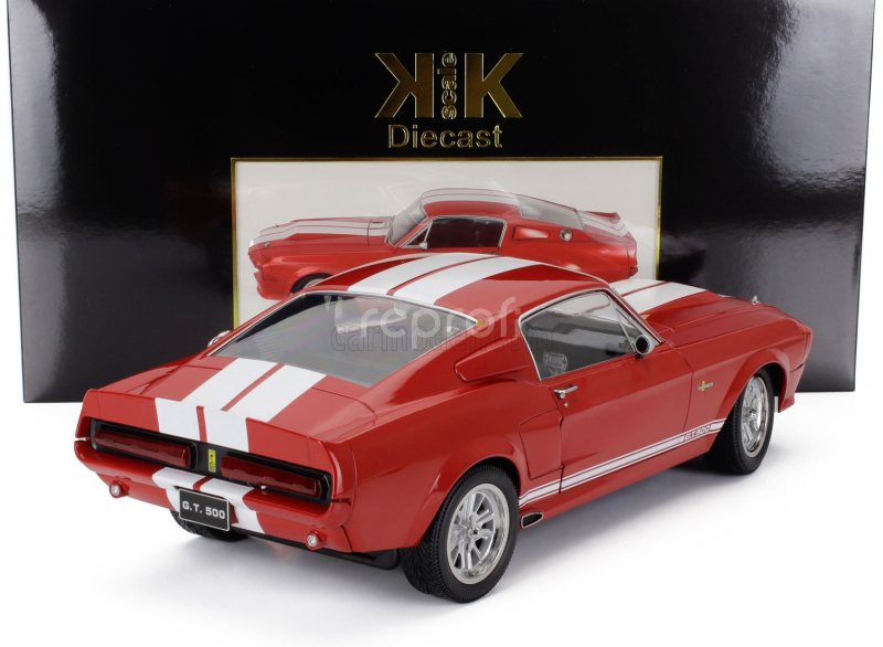 Kk-scale Ford usa Mustang Shelby Gt500 Eleanor Coupe 1967 1:12 Červená Bílá
