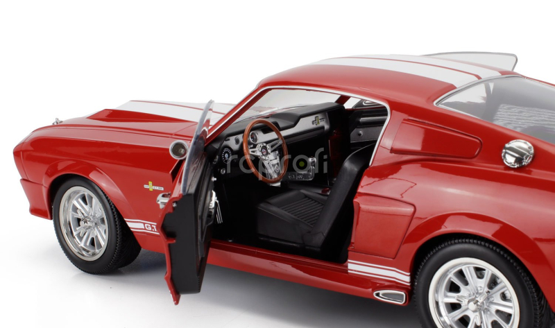 Kk-scale Ford usa Mustang Shelby Gt500 Eleanor Coupe 1967 1:12 Červená Bílá