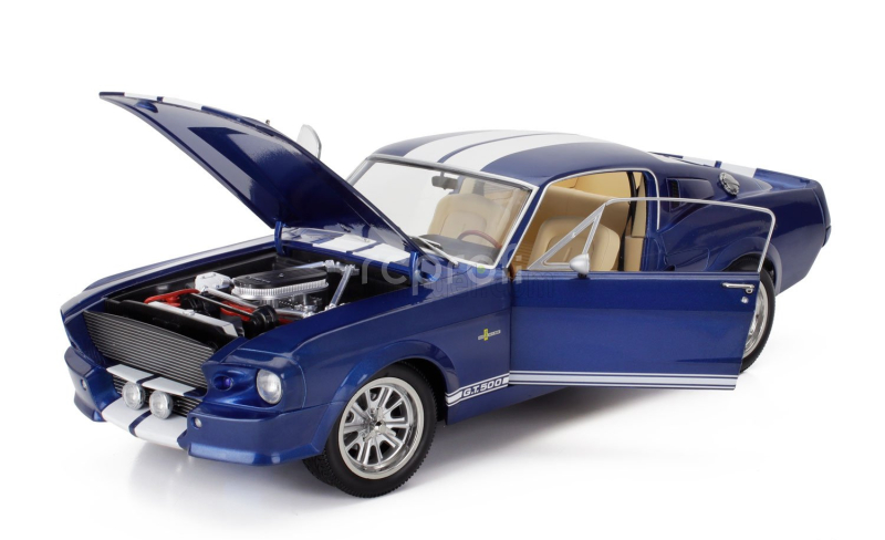 Kk-scale Ford usa Mustang Shelby Gt500 Eleanor Coupe 1967 1:12 Modrá Bílá