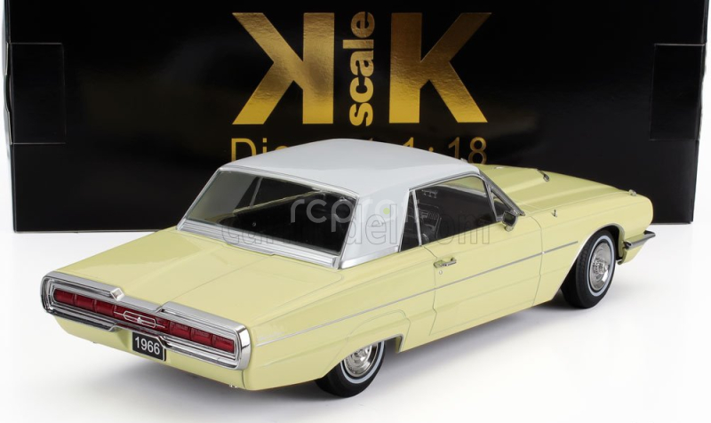 Kk-scale Ford usa Thunderbird Cabriolet Hard-top Closed 1966 1:18 Žlutá Bílá