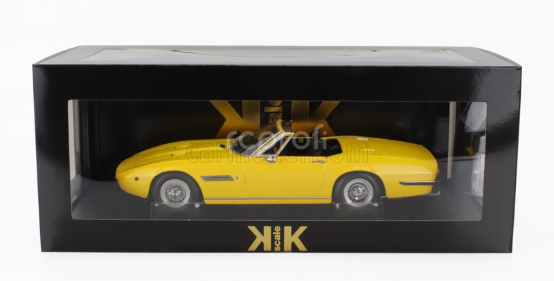 Kk-scale Maserati Ghibli Spider Cabriolet Open 1970 - Spoked Rims - Cerchio A Raggio 1:18 Žlutá
