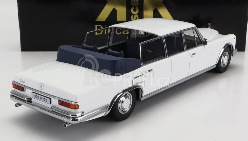 Kk-scale Mercedes benz S-class 600 Pullman (w100) Landaulet Semiconvertible 1964 1:18 Bílá