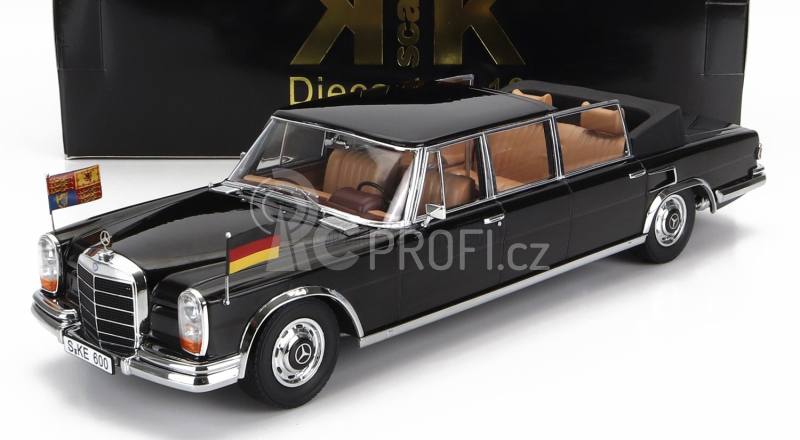 Kk-scale Mercedes benz S-class 600 Pullman (w100) 1965 1:18, černá