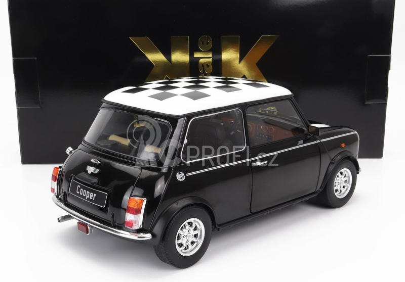 Kk-scale Mini Cooper Lhd 1992 With Chequered Flag 1:12 Černá Bílá