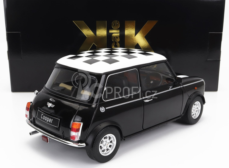 Kk-scale Mini Cooper Rhd 1992 With Chequered Flag 1:12 Černá Bílá