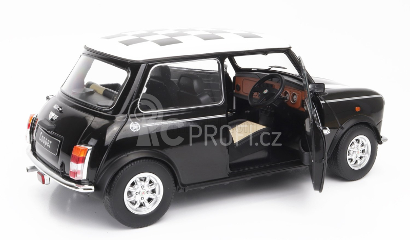 Kk-scale Mini Cooper Rhd 1992 With Chequered Flag 1:12 Černá Bílá