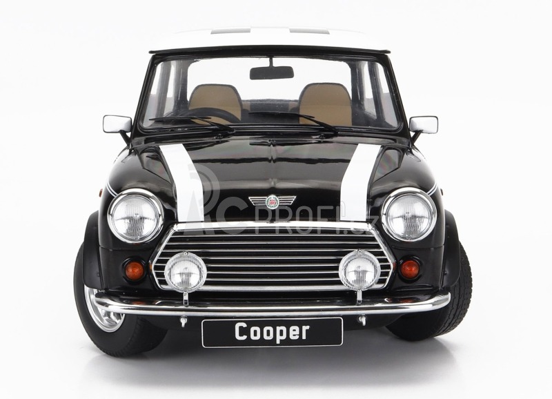 Kk-scale Mini Cooper Rhd 1992 With Chequered Flag 1:12 Černá Bílá