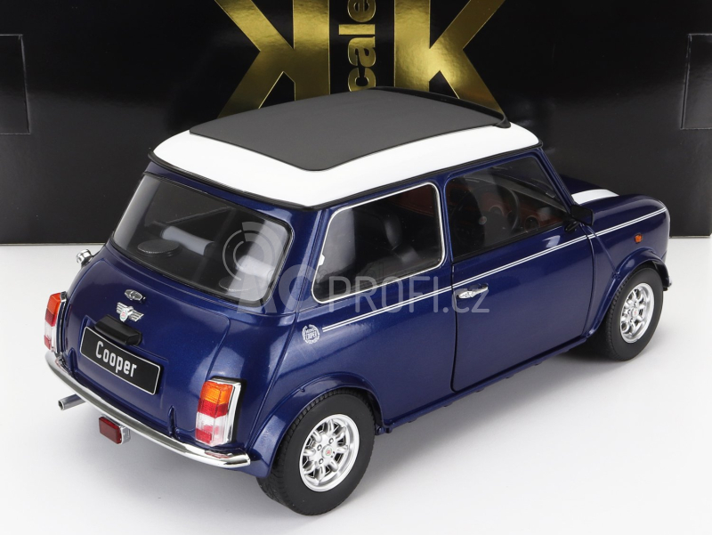 Kk-scale Mini Cooper Sunroof Rhd 1992 1:12 Modrá Met Bílá