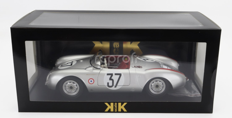 Kk-scale Porsche 550 Rs Spider 1.5l Team Porsche Kg N 37 24h Le Mans 1955 H.polensky - R.von Frankenberg 1:12 Silver